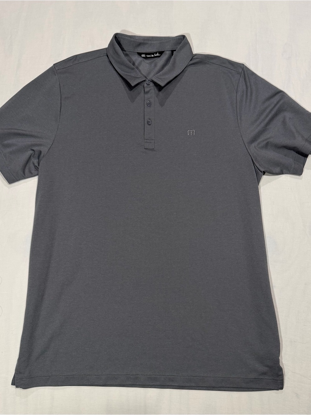 Travis Mathew Shirt Mens XXL Gray Performance Golf Polo Stretch Casual Preppy